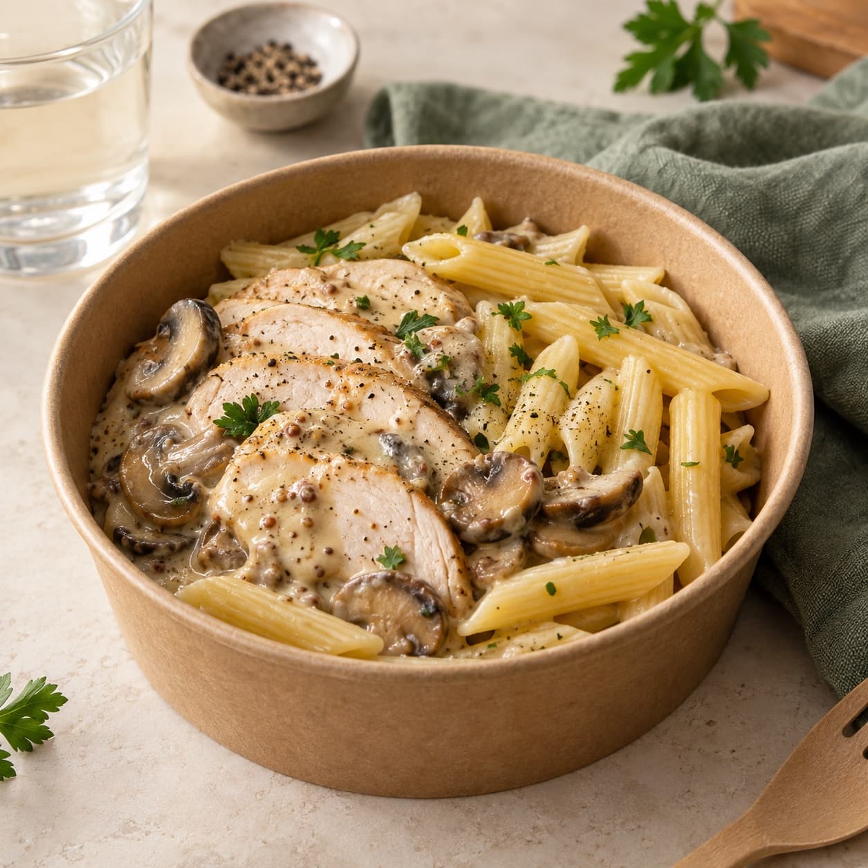 Dinde moutarde & champignons - plat FRESOA