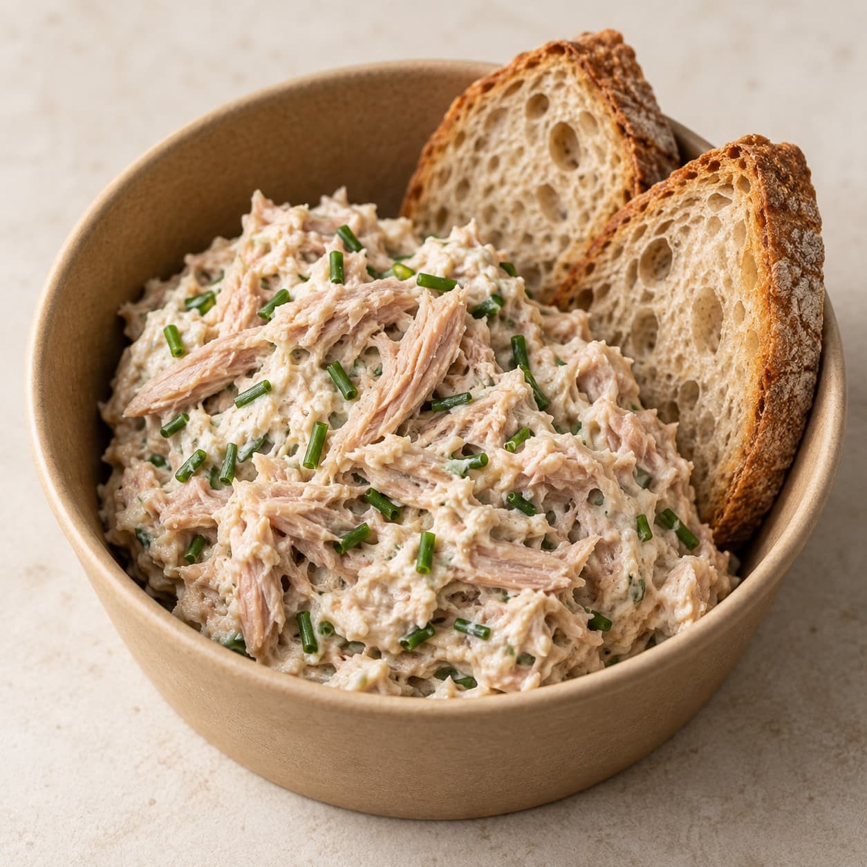 Rillettes de thon citron-ciboulette & pain - entrée FRESOA