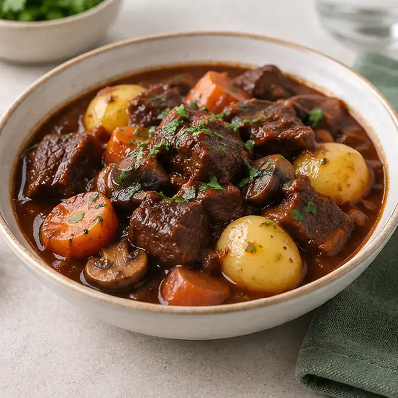 Bœuf bourguignon, pommes de terre - plat FRESOA